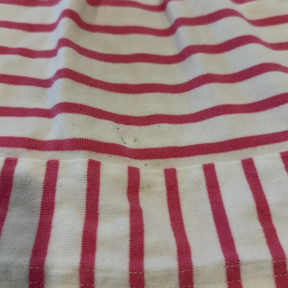 Joules 5t pink and white striped skirt